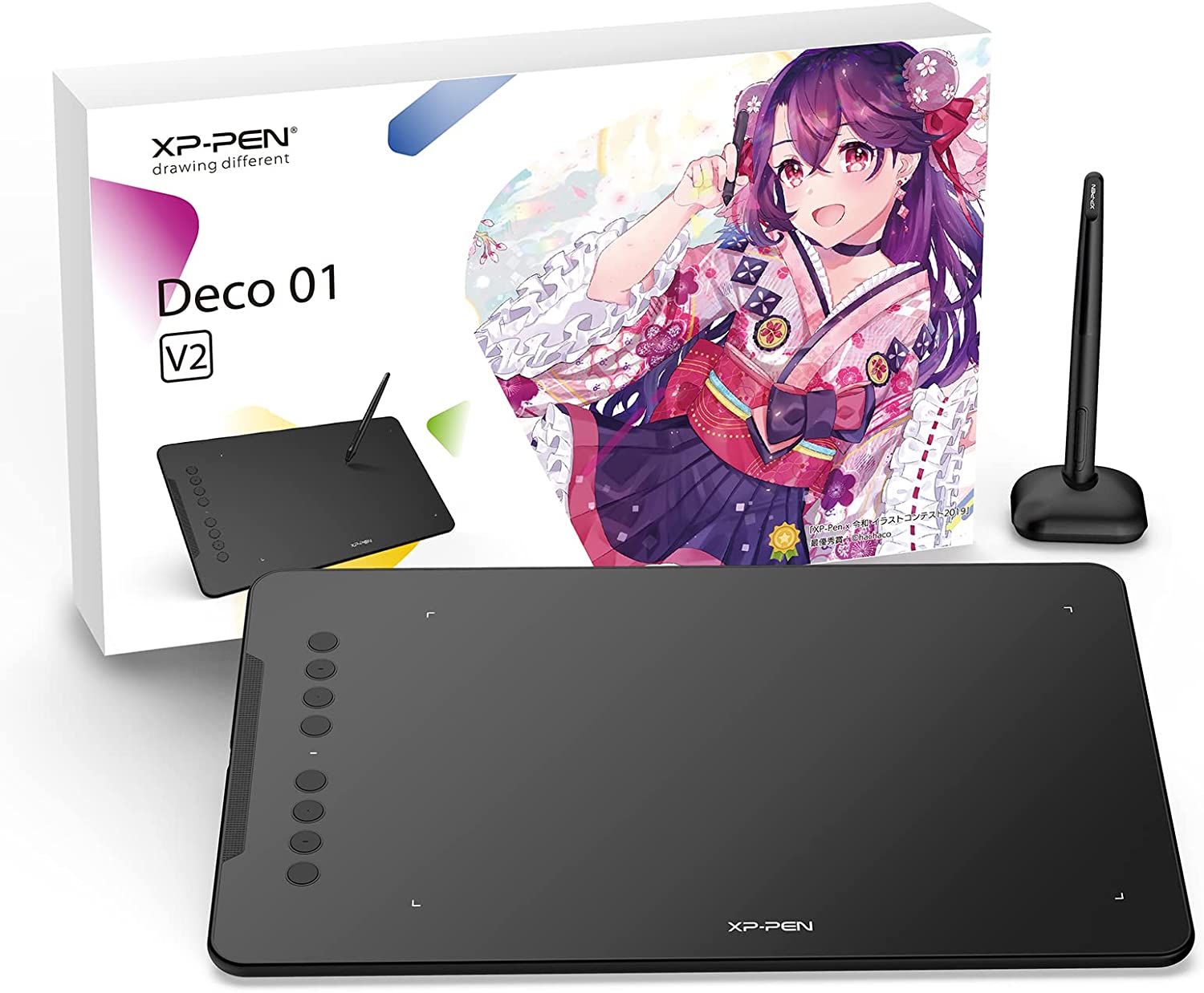 XPPen ペンタブレット Decoシリーズ 板タブ スマホ対応 絵描き ペイントソフト付き イラストコンテスト記念版 Deco01V2