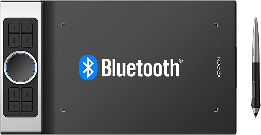 XPPen ペンタブ Bluetooth ワイヤレス接続 9x5インチ 超薄型7mm 8個ショートカット 傾き検知 板タブレット iPhoneのibisPaintに対応 Android Mac Windows Chromebook対応 Deco Pro SW