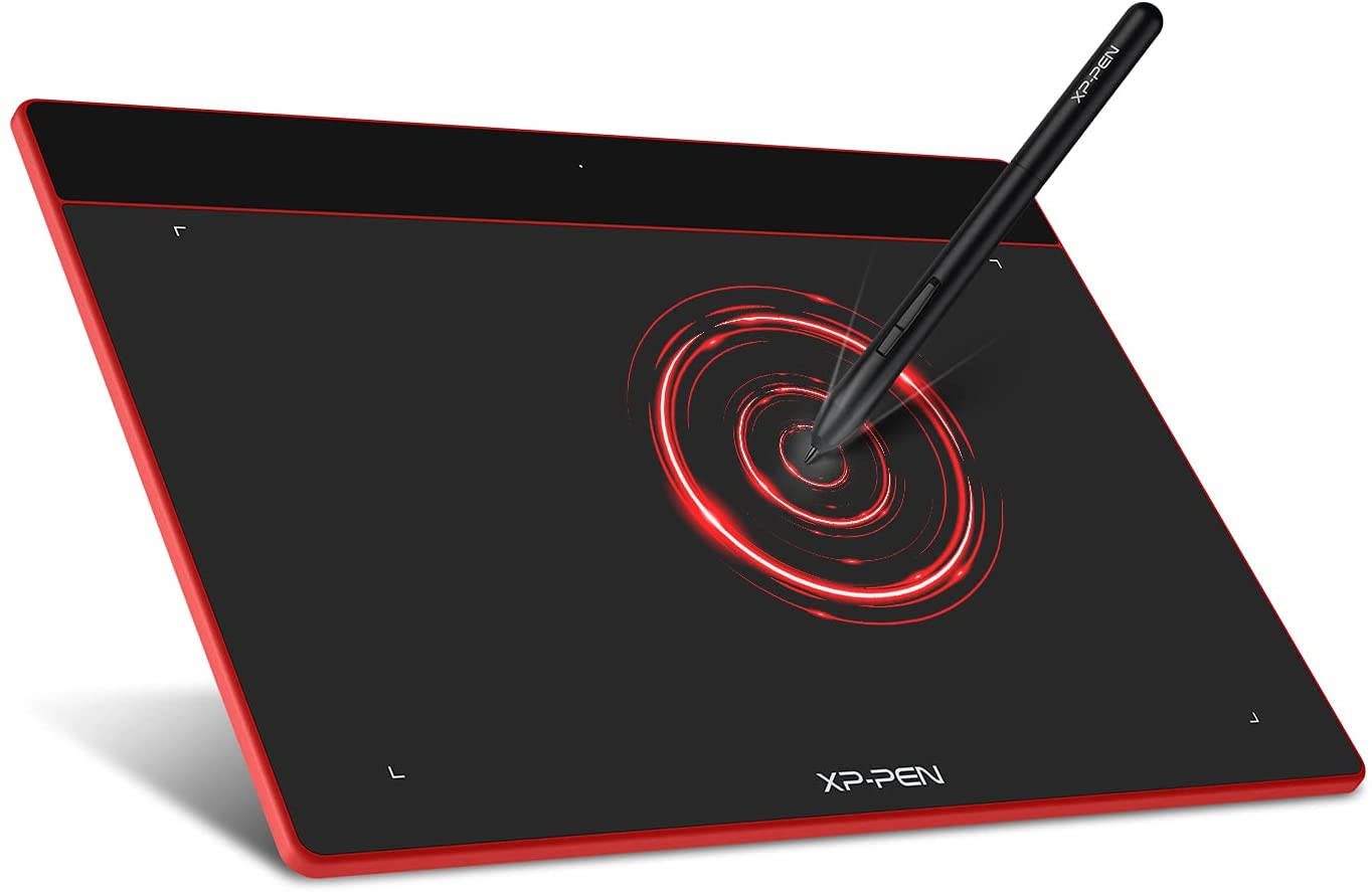 XPPen ペンタブ 4.8×3インチ 板タブ スマホ対応 充電不要ペン イラスト 入門用 OSU!ゲーム用 Windows Mac Chromebook Androidに対応 Deco Fun XS カーミンレッド